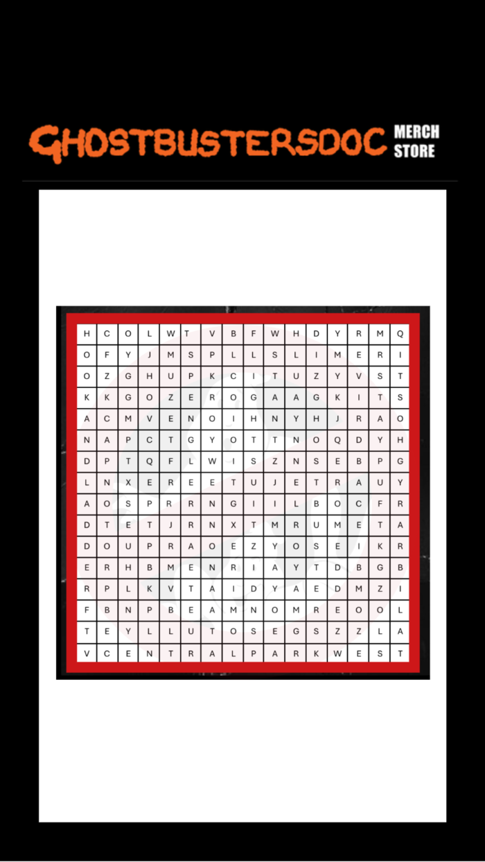 GhostbustersDoc Word Search