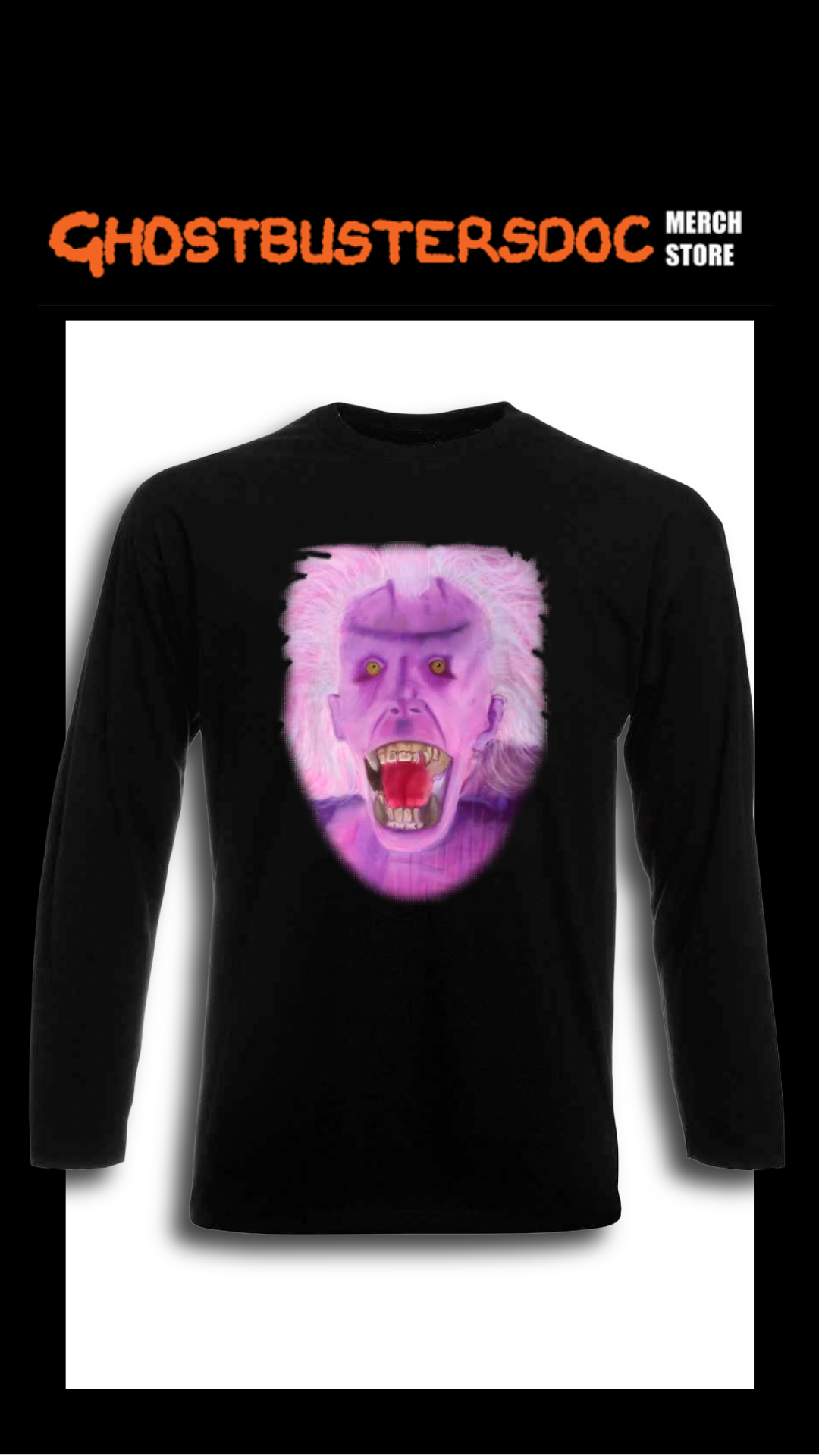 GhostbustersDoc Library Ghost-7-Black Long Sleeve Tee