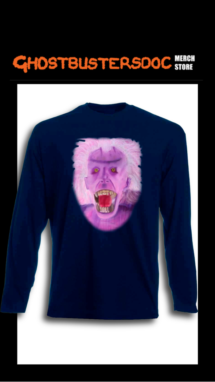 GhostbustersDoc Library Ghost-9-Navy Long Sleeve Tee