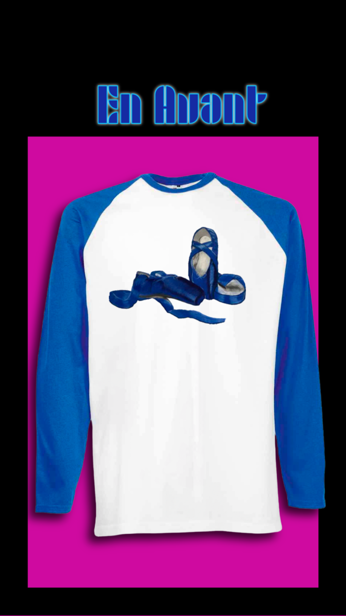 En Avant - Blue Ballet Slippers-5-Royal Blue Baseball Tee