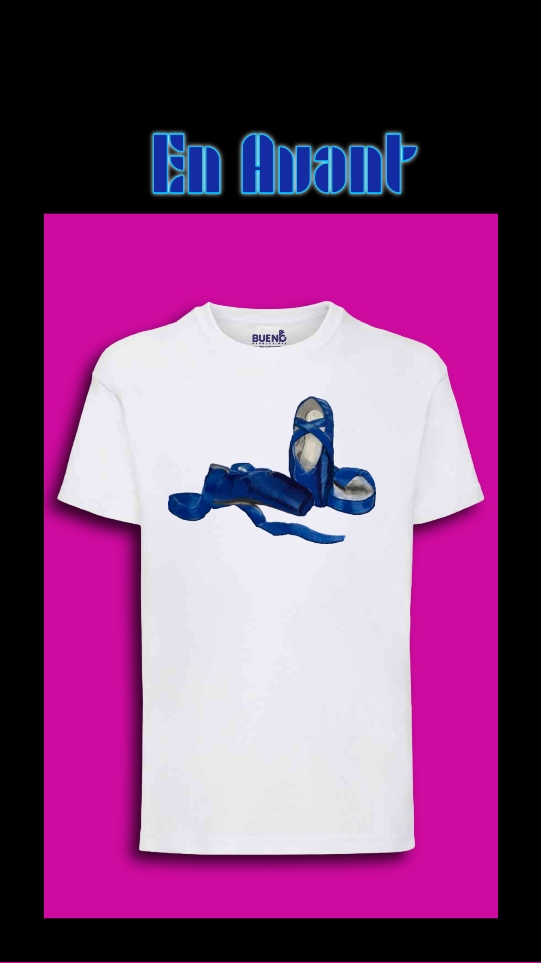 En Avant - Blue Ballet Slippers-6-White Tee