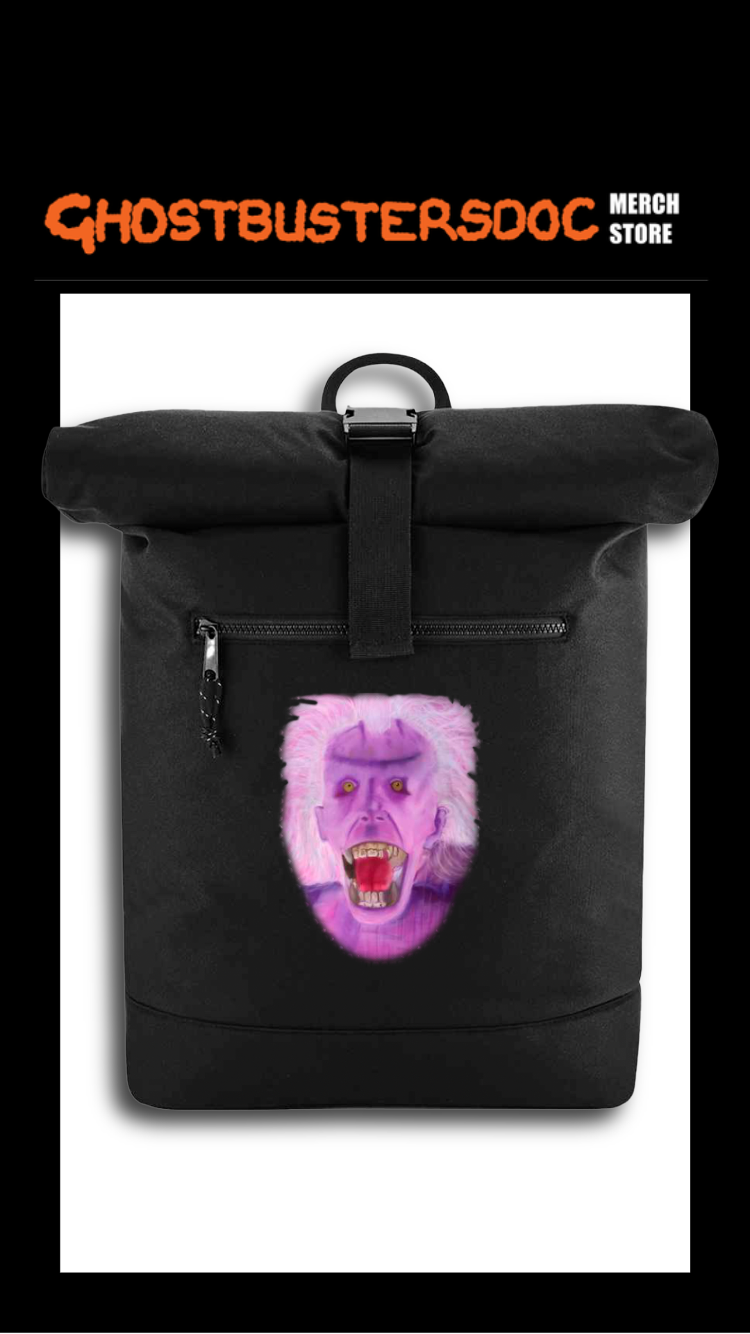 GhostbustersDoc Library Ghost-10-Black BagBase Recycled Roll-Top Backpack