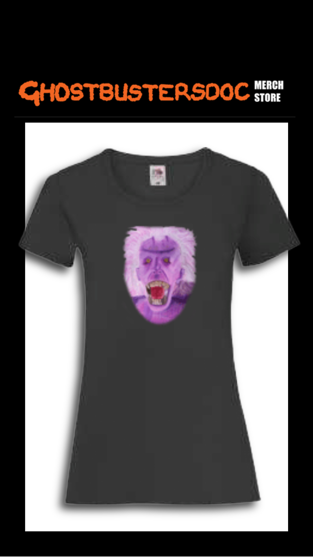 GhostbustersDoc Library Ghost-13-Black Ladies Tee