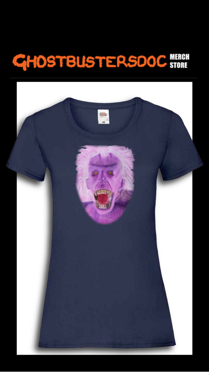 GhostbustersDoc Library Ghost-14-Navy Ladies Tee