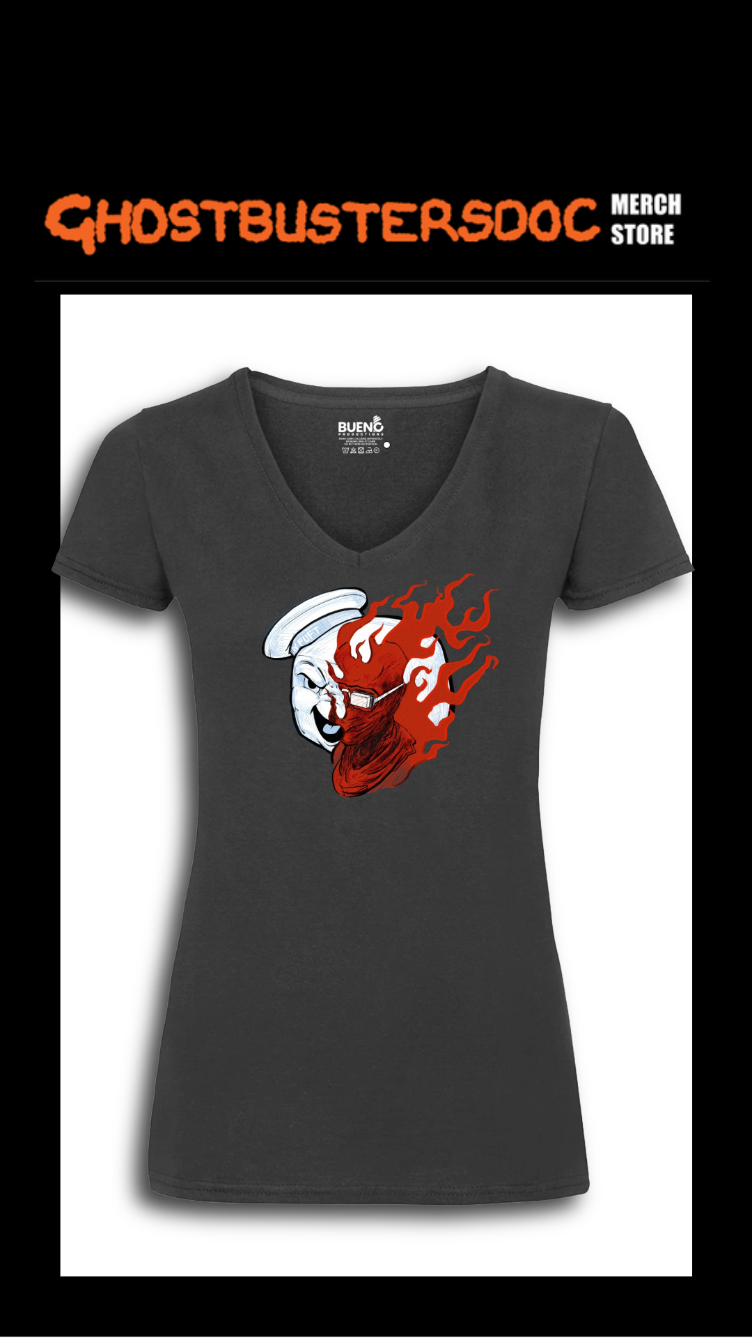 Stay Puft Marshmallow Man-8-Black Ladies Fit T-shirt