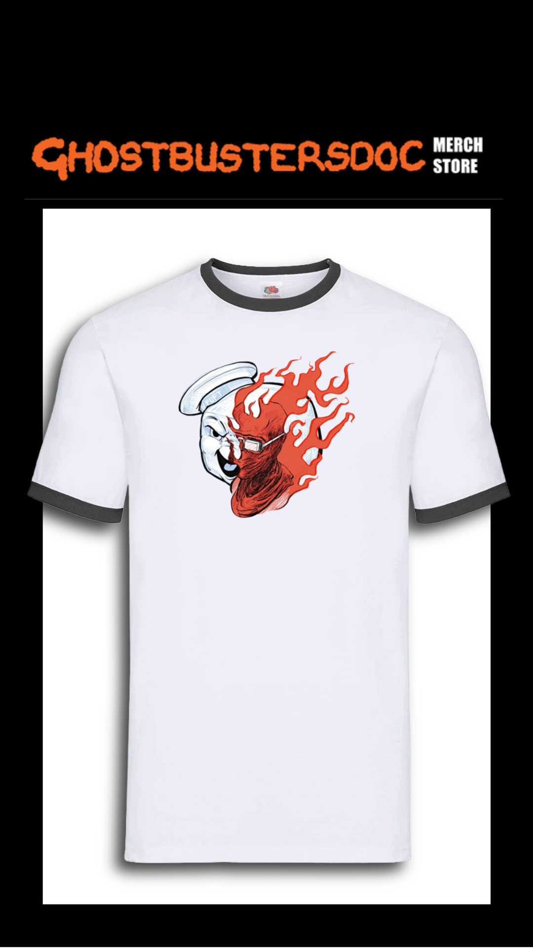 Stay Puft Marshmallow Man-Black Ringer T-shirt