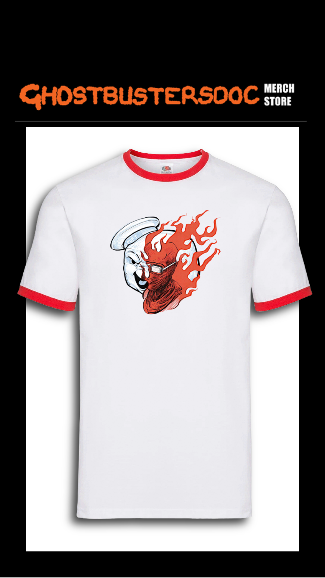 Stay Puft Marshmallow Man-red ringer T-shirt